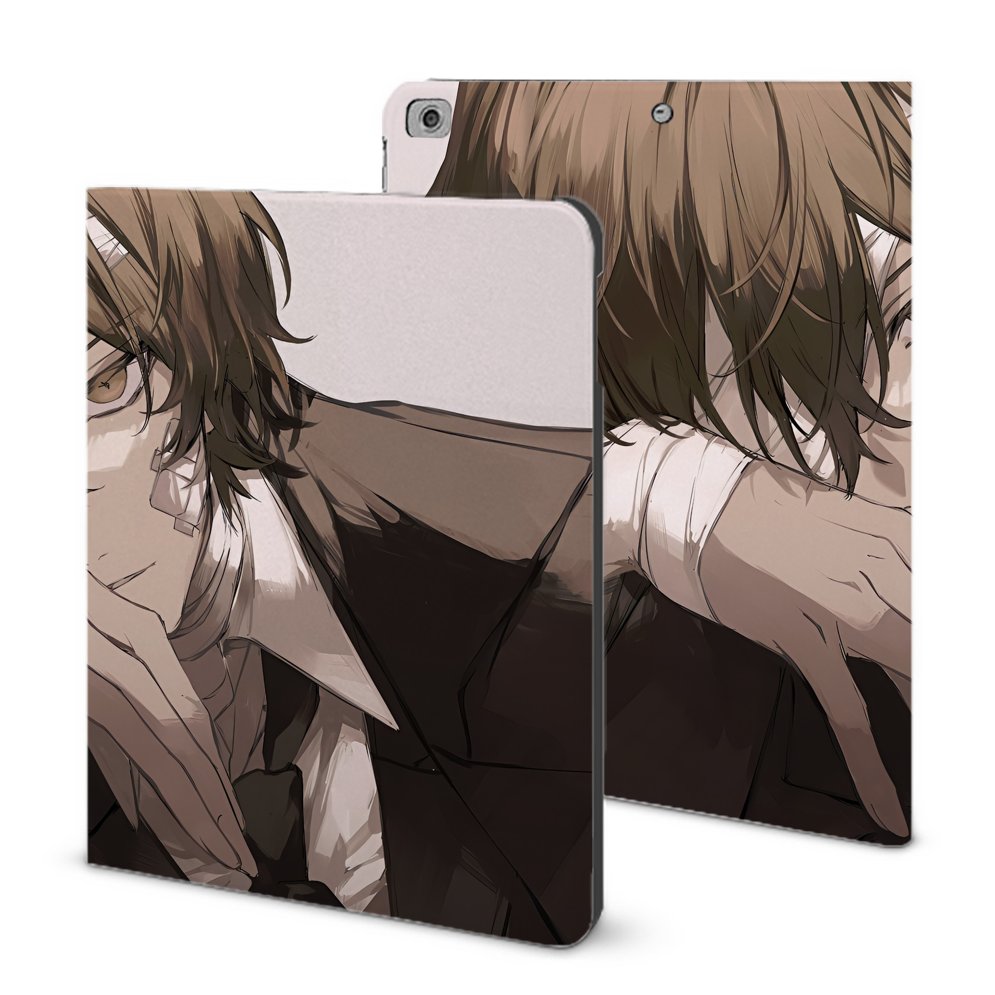 （画像用） 文豪ストレイドッグス Bungo Stray Dogs IPad ケース ブック型 PUレザー TPU 耐衝撃 軽量 薄型 ペン収納なし 全面保護 IPad 各モデル対応